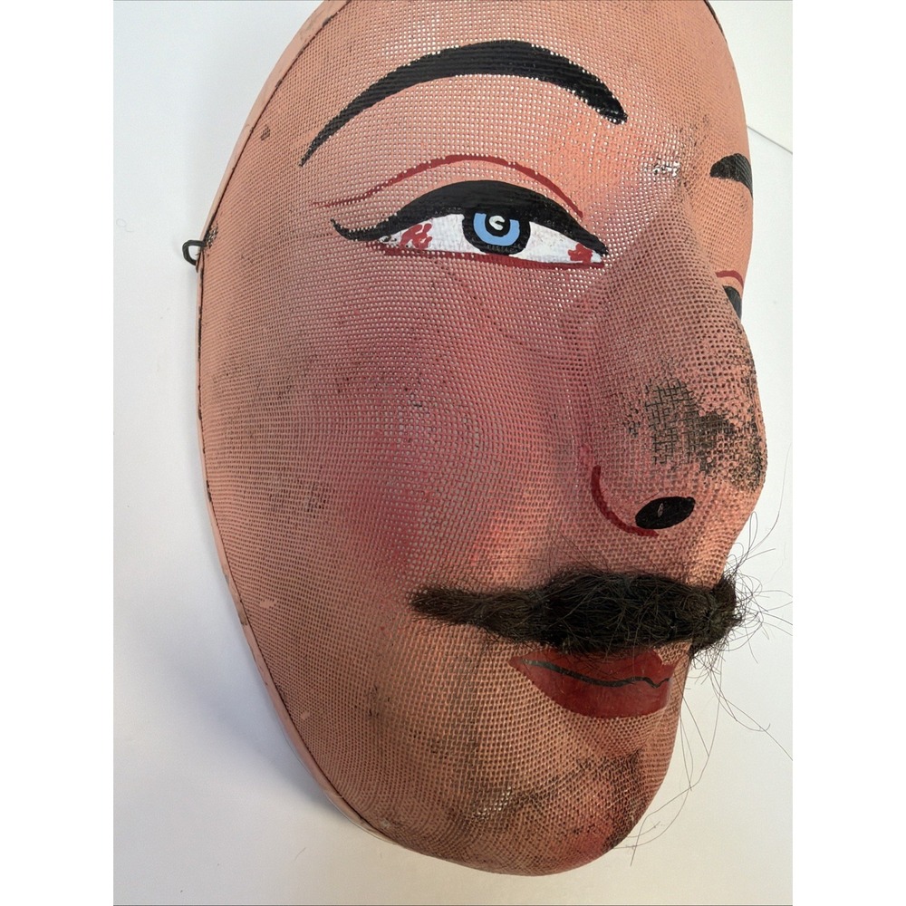 Antique Painted Wire Mesh Mask Odd Fellows Folk Art - Curator Collection LA - Picture 6 of 8